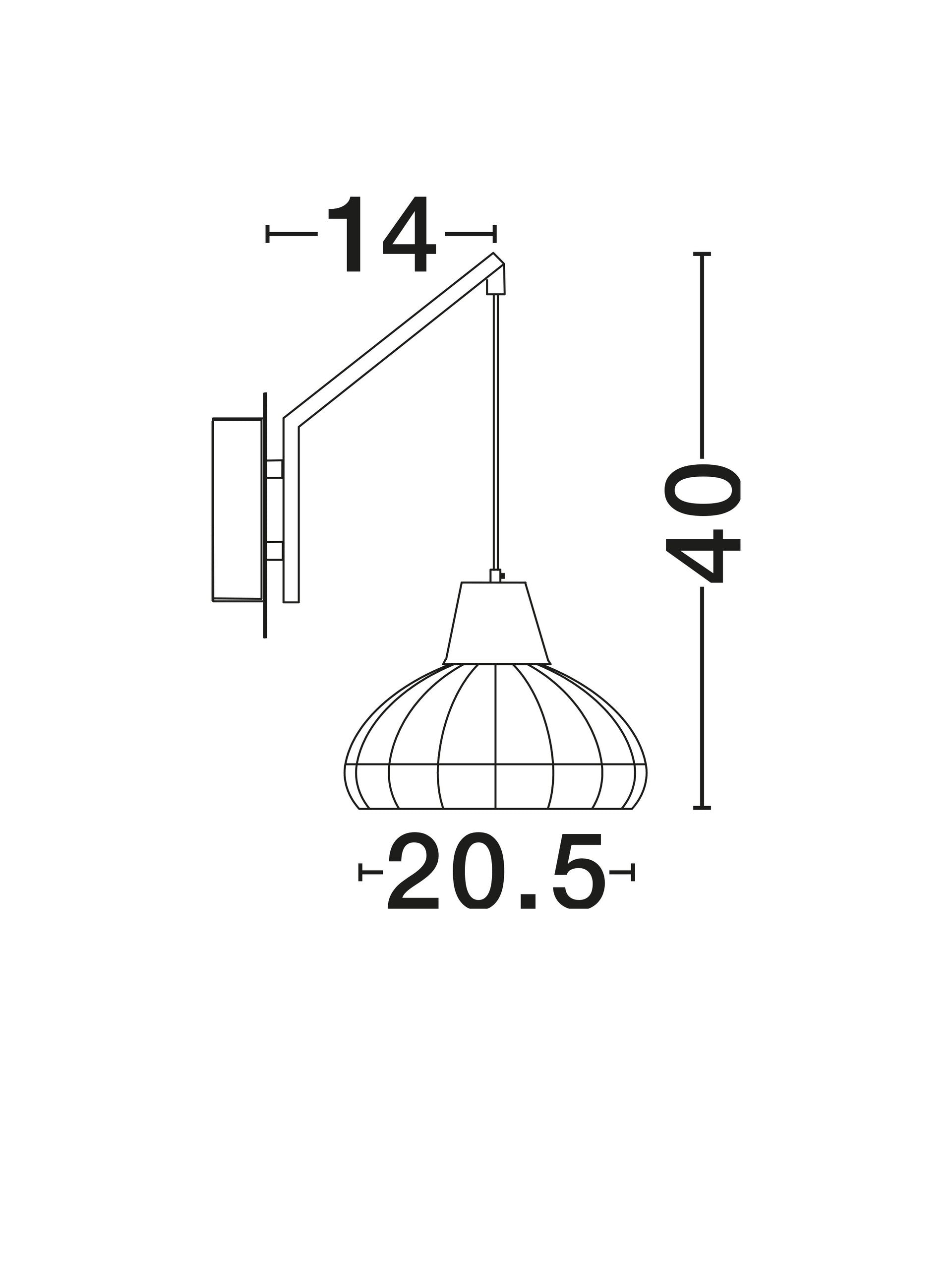 Висящо осветително тяло (пендел) FADO LED E27 12W Черен ратан и основа H14см