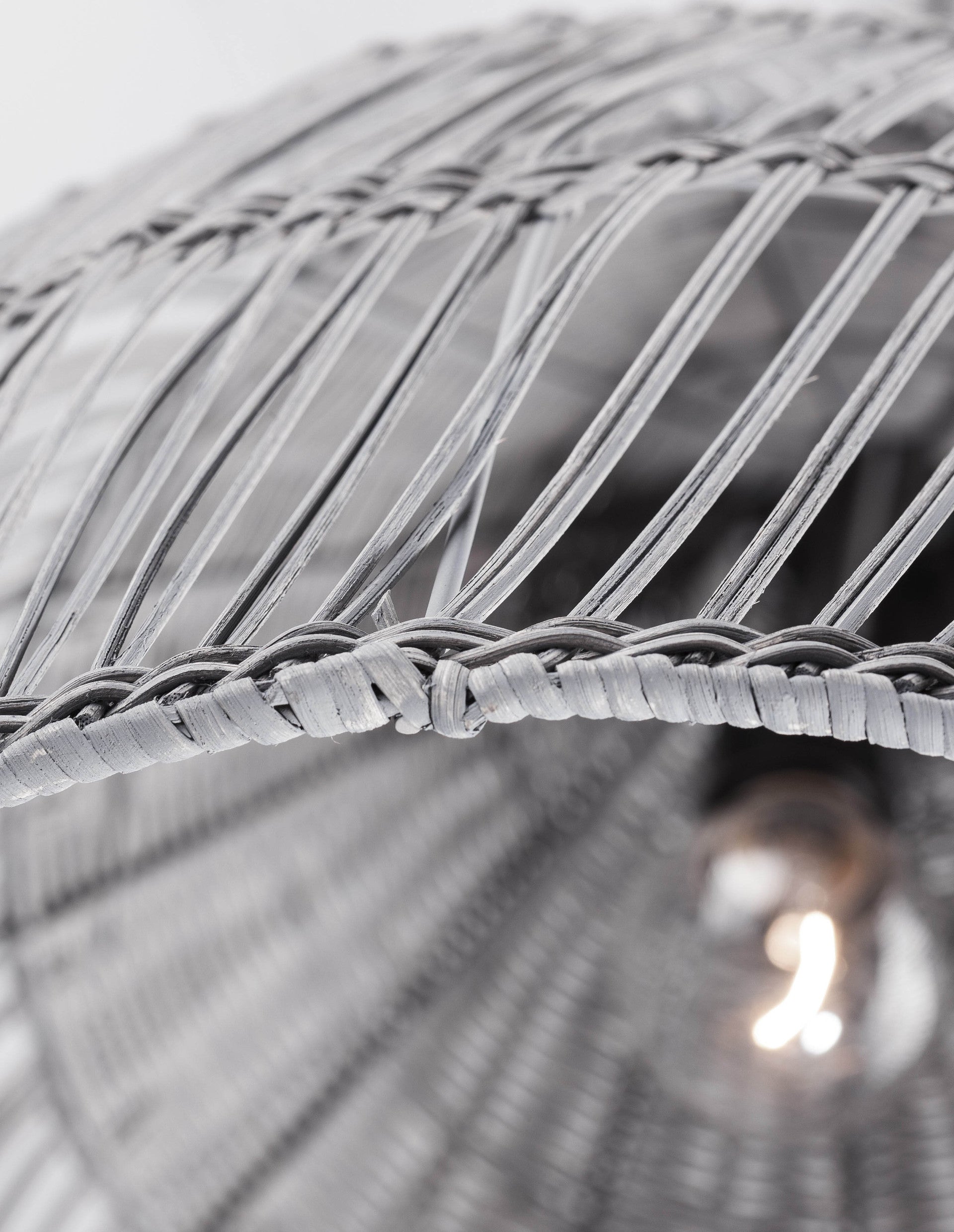 Висящо осветително тяло (пендел) DESTIN 12W LED Сив ратан Черен текстилен кабел