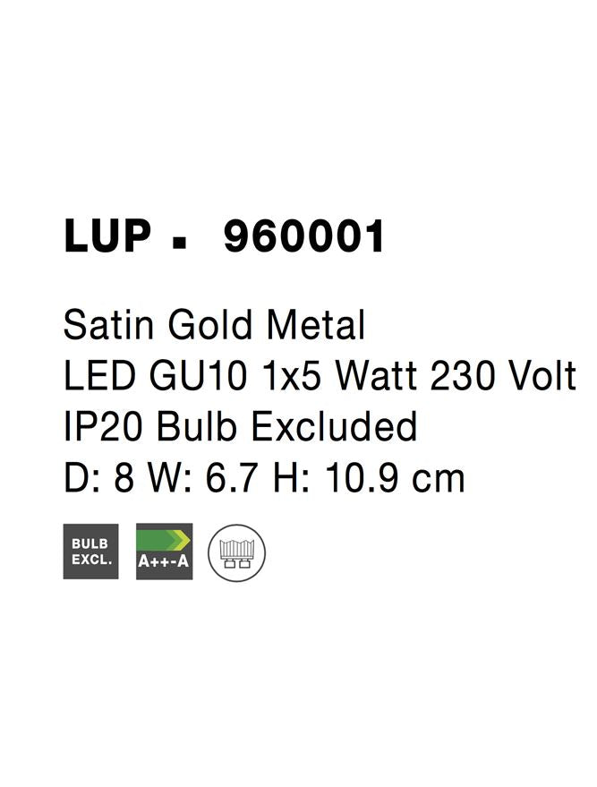 Висящо осветително тяло (пендел) LUP 1x10W GU10 Златист сатен метал