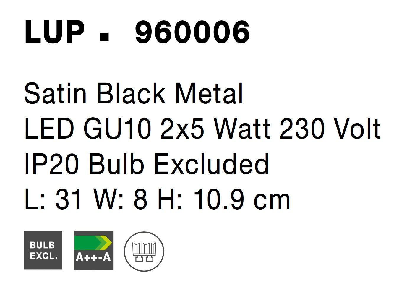 Висящо осветително тяло (пендел) LUP LED GU10 2x10W Матово златен