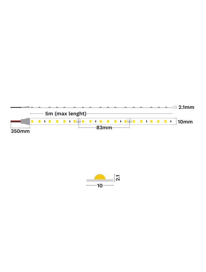 LED лента D2W 10W/m 1900K-3000K IP20