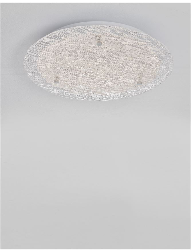 Висящо осветително тяло (пендел) WING 40W LED Бял метал Стъкло