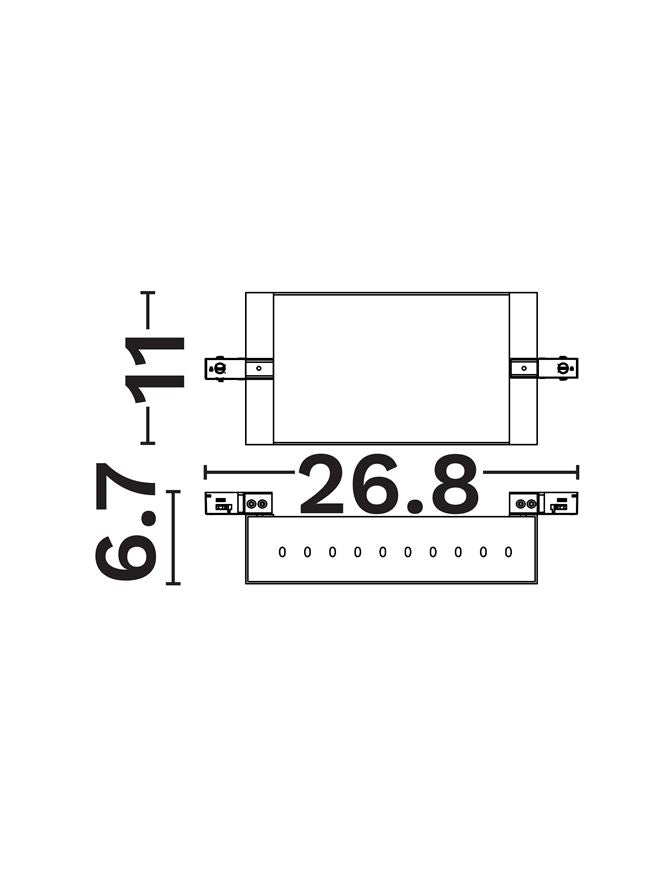 Техническо осветление GLOW черен пластмасов аксесоар L26.8 W11 H6.7см