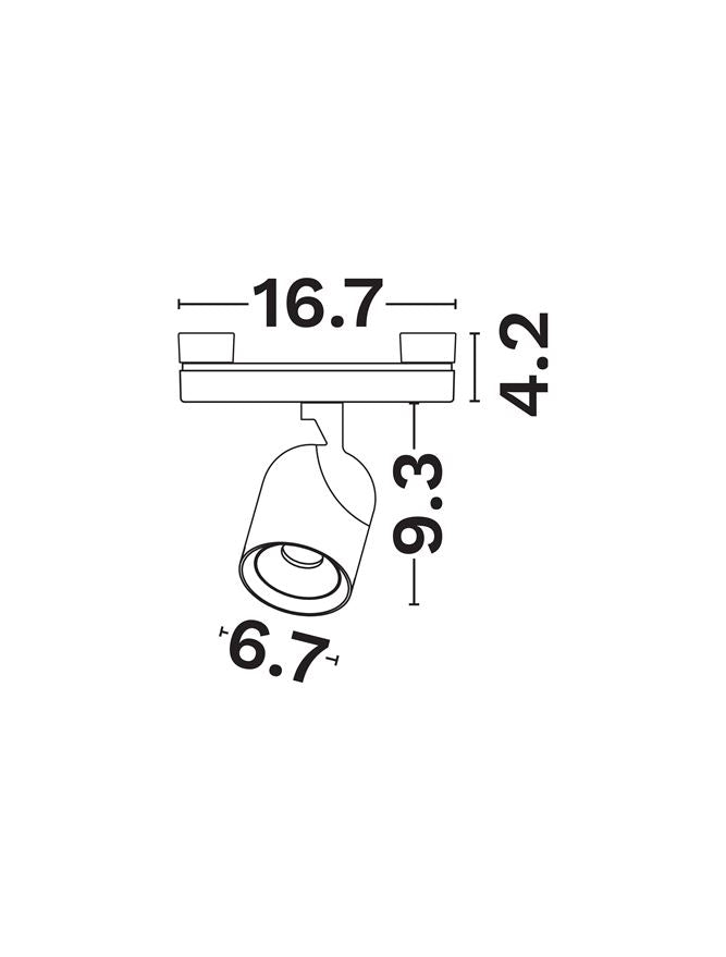 Техническо осветление SYMMETRIC LED 10W RA90 DC24V CCT 2700-6000K DALI матово черен алуминий D6.7 H9.3см
