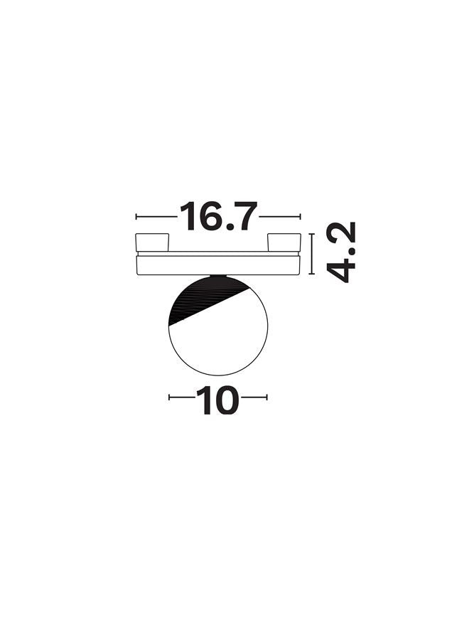 Техническо осветление SYMMETRIC LED 6W 3000K RA90 DC24V Triac дим матово черен алуминий D10 H10см
