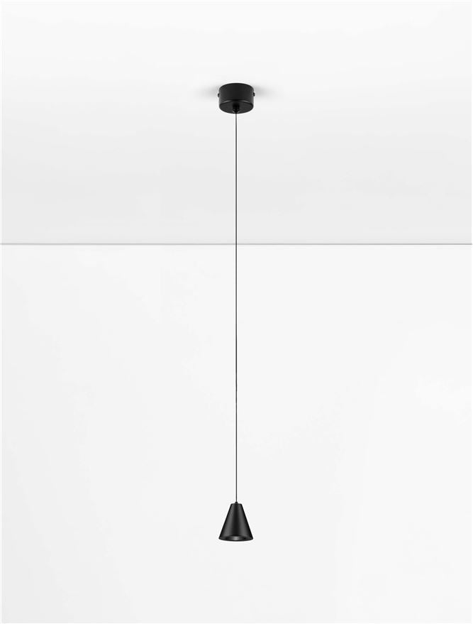 Висящо осветително тяло (пендел) IRMOS LED 5W 220-240V Пясъчно черен алуминий ⌀6 H191см