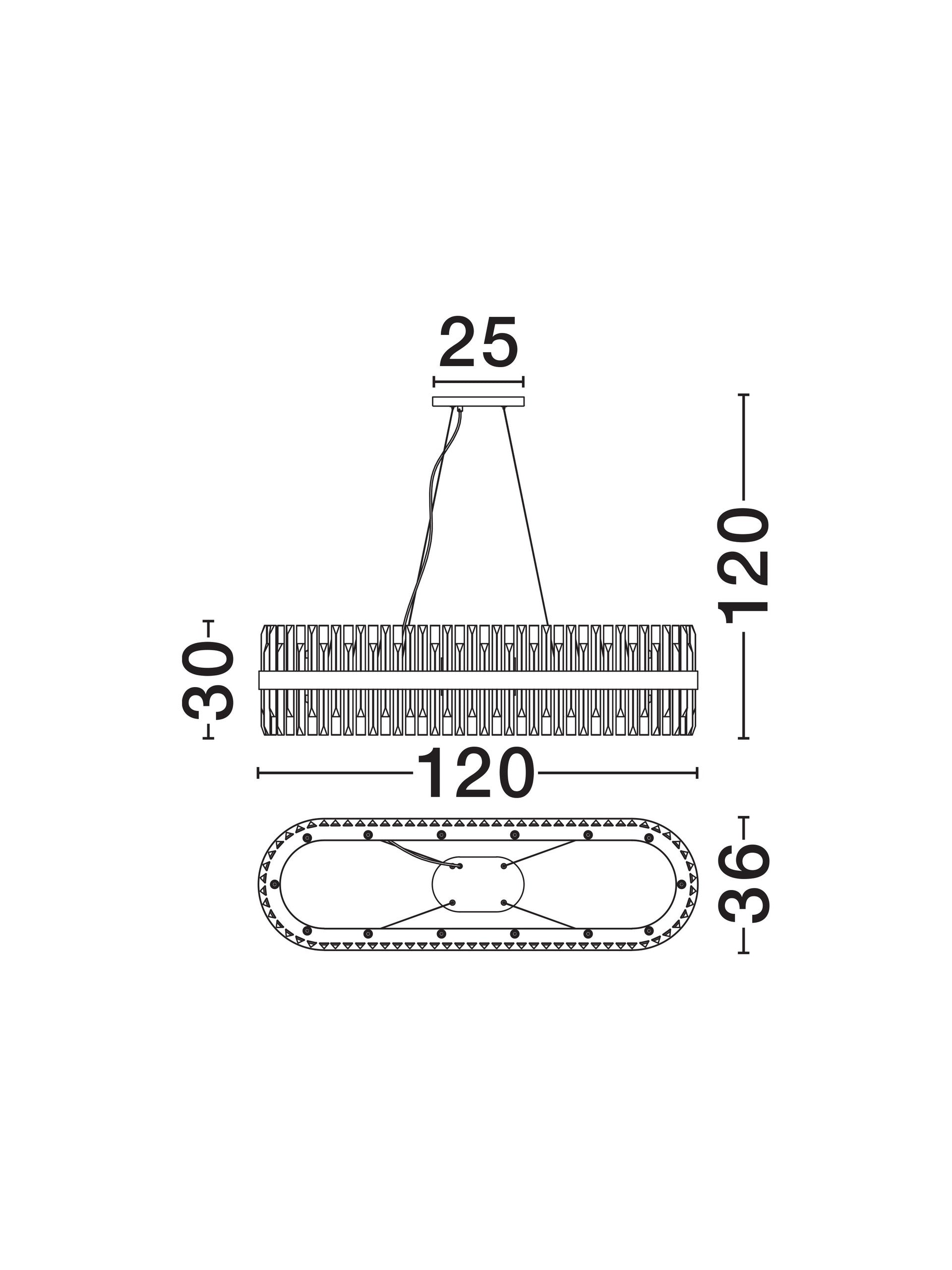 Висящ пендел CROWN G9 28x5W LED, Златист метал и прозрачен кристал L120 W36 H120см, Без крушка
