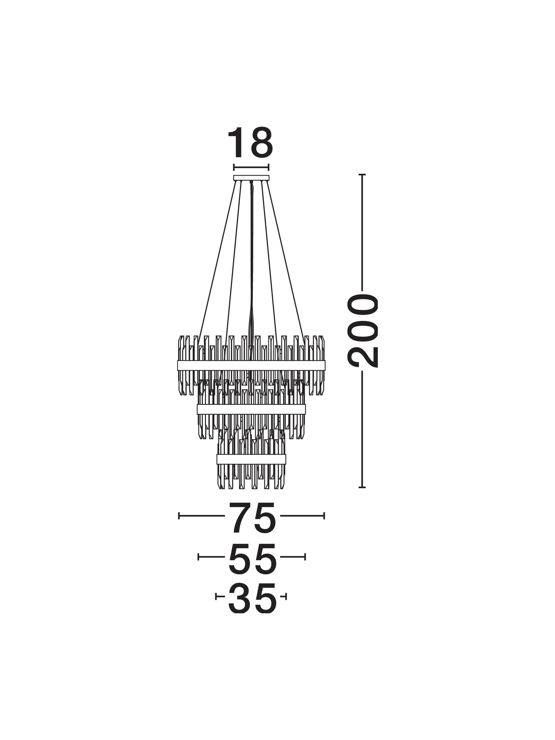 Висящо осветително тяло (пендел) CROWN G9 42x5W LED Златист метал и прозрачен кристал ⌀75 H200см без крушка