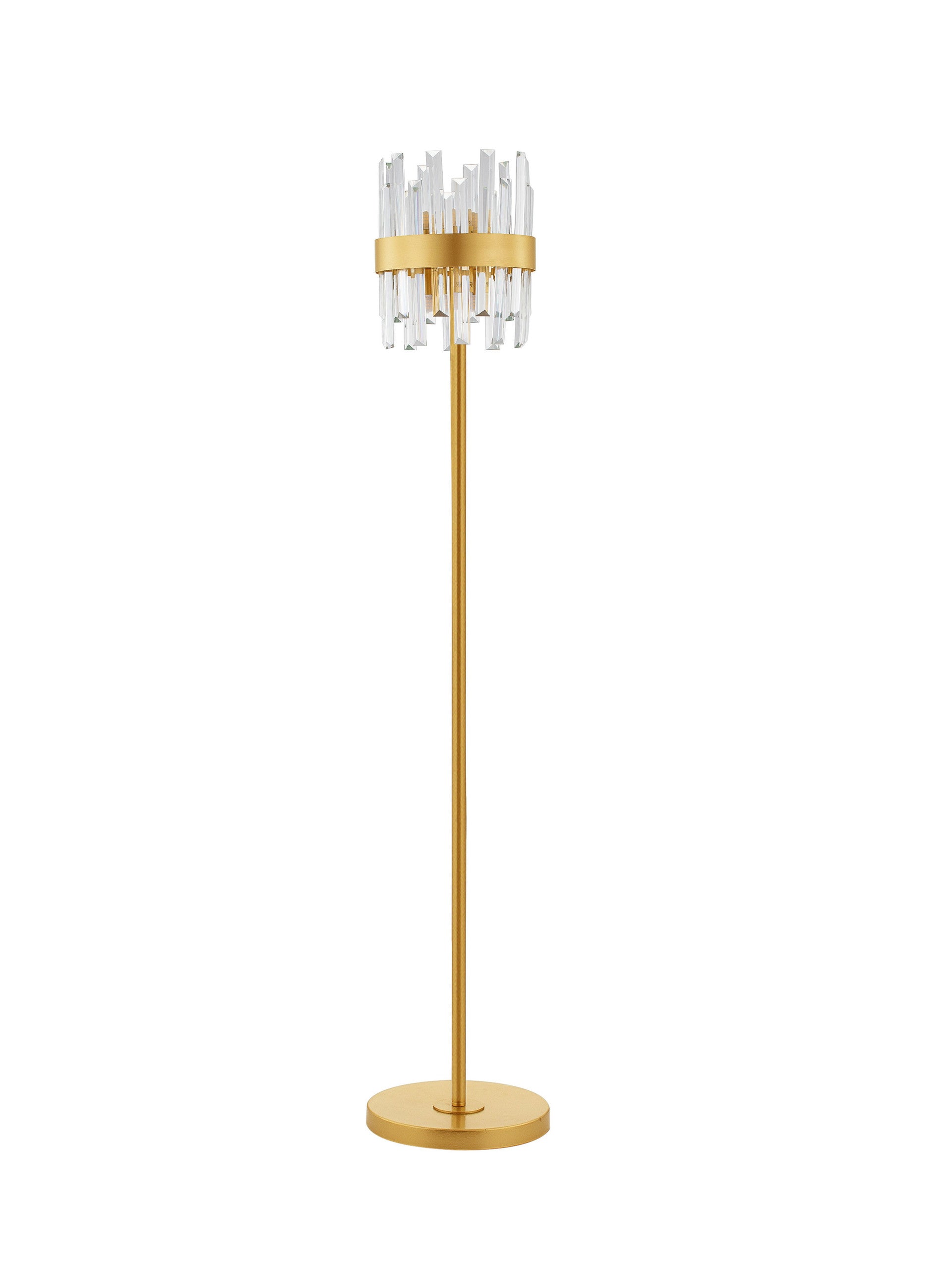 Висяща лампа CROWN G9 10x5W LED Златен метал и прозрачен кристал ⌀25 H150см Без включена крушка