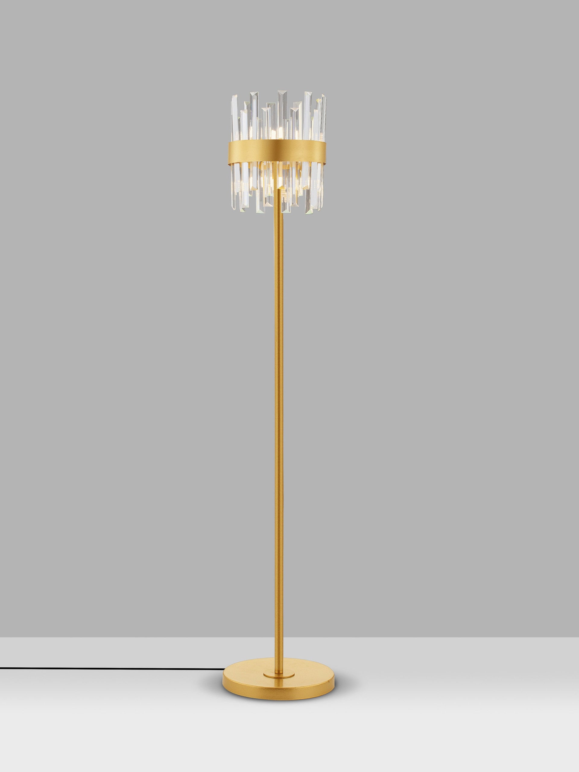 Висяща лампа CROWN G9 10x5W LED Златен метал и прозрачен кристал ⌀25 H150см Без включена крушка