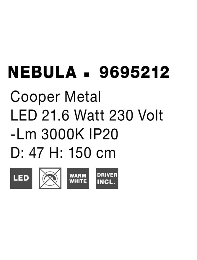 Висящо осветително тяло (пендел) NEBULA 25W Златист мед