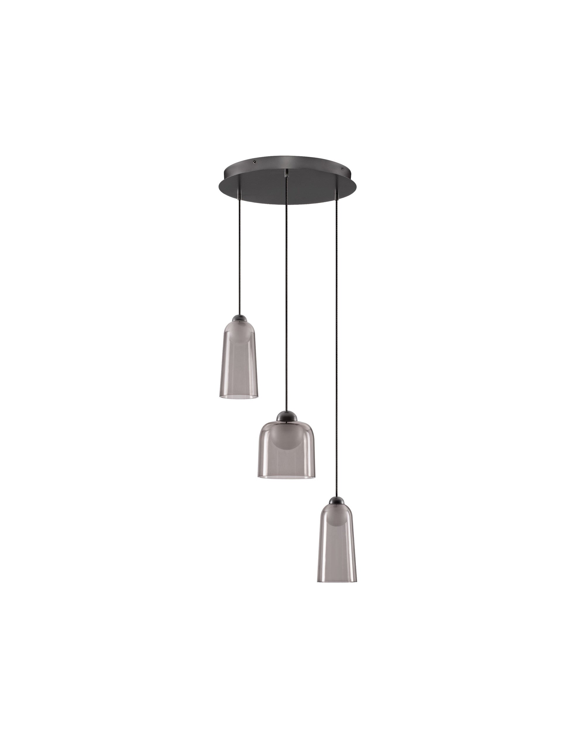 Висяща лампа DIONE LED 15W 220-240V ⌀35 H200см Пясъчно черно, карбонова стомана и опушен акрил