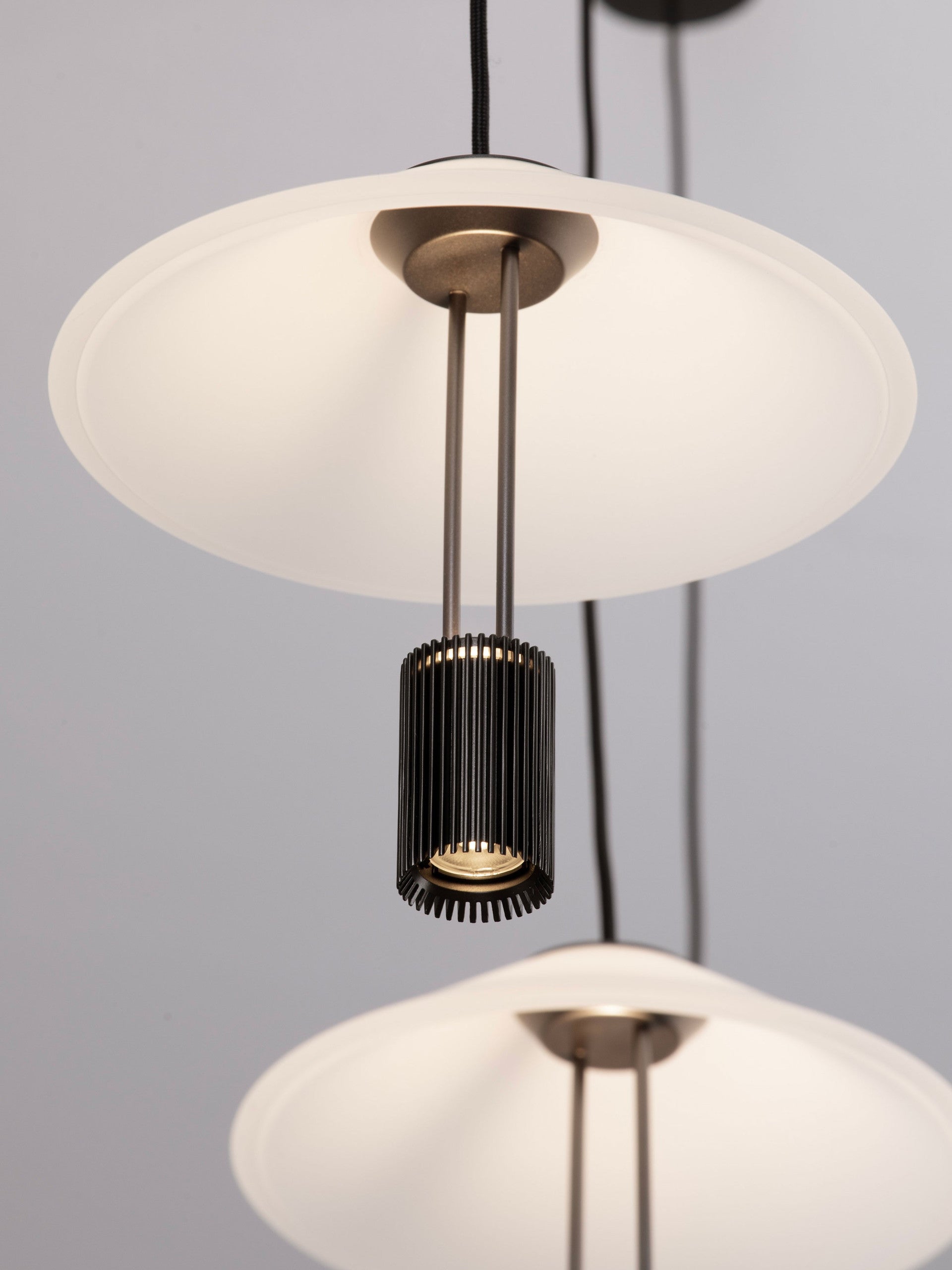 Висящо осветително тяло (пендел) ANAFI LED 24W 3000K Sandy Black Стомана и алуминий Д100 Ш22 В200см