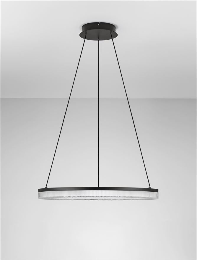 Висящо осветително тяло (пендел) LONELA 25W LED Пясъчно черен алуминий акрил
