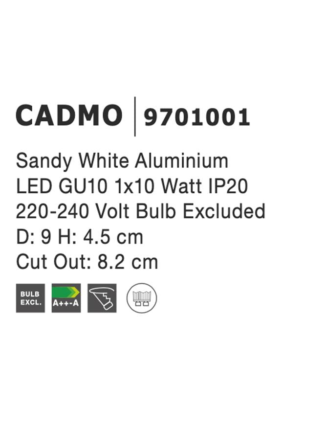 Техническо осветление CADMO GU10 50W Пясъчно бял алуминий