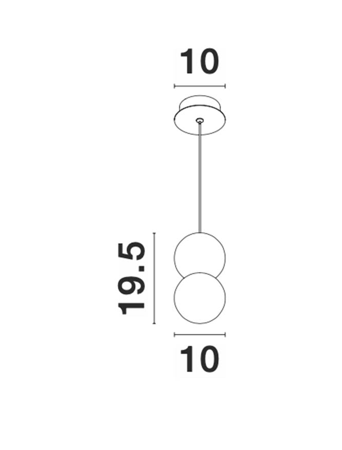 Висящо осветително тяло (пендел) ZERO 5W G9 Бял гипс и опалово стъкло Бял алуминий ⌀10 H120см Регулируем