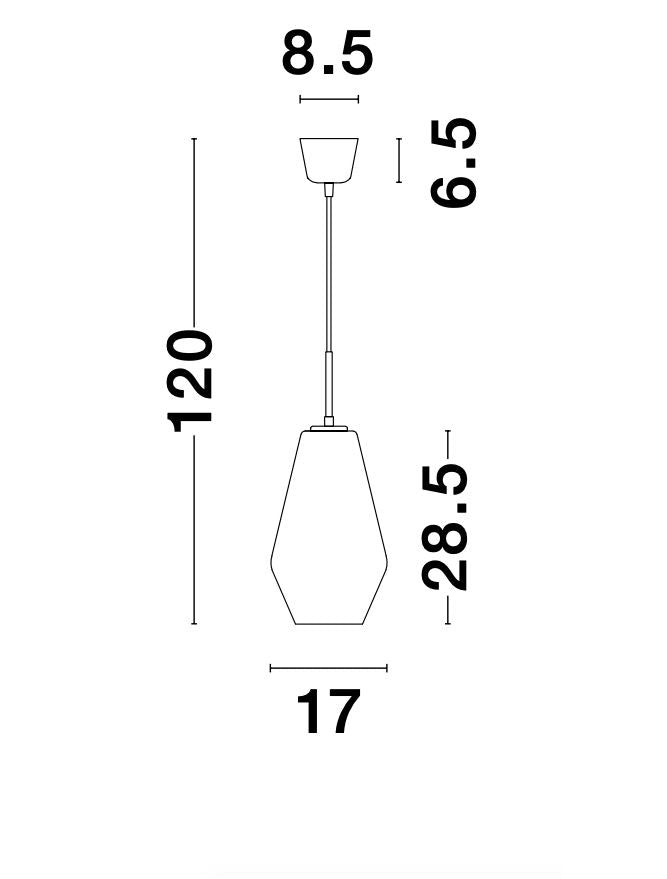 Висящо осветително тяло (пендел) VEIRO 12W LED E27 Черен, хромирано стъкло ⌀17