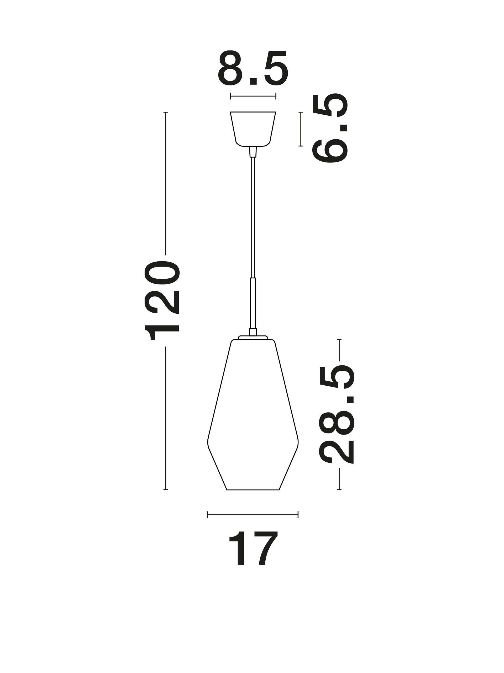 Висящо осветително тяло (пендел) VEIRO 12W LED E27 Черен, хромирано стъкло ⌀17
