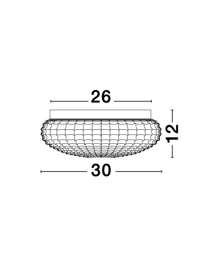 Висящо осветително тяло (пендел) CLAM LED E27 24W Прозрачно стъкло бял метал