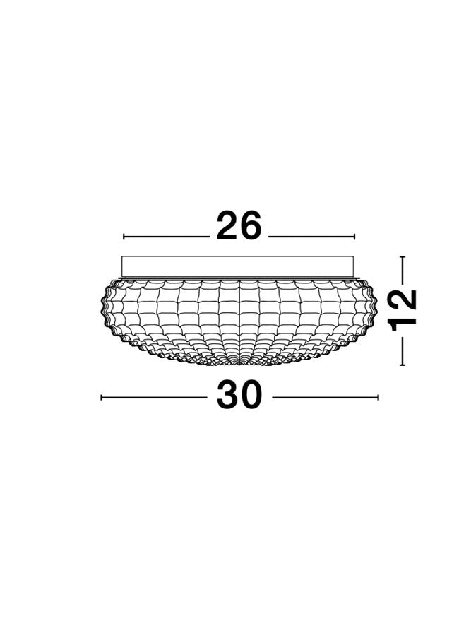 Висящо осветително тяло (пендел) CLAM LED E27 24W Бяло стъкло бял метал