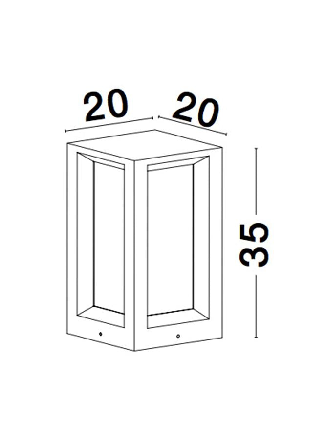 Външен аплик CASTRO 12W E27 Черен пясъчен бетон акрил IP65 L20 W20 H35см