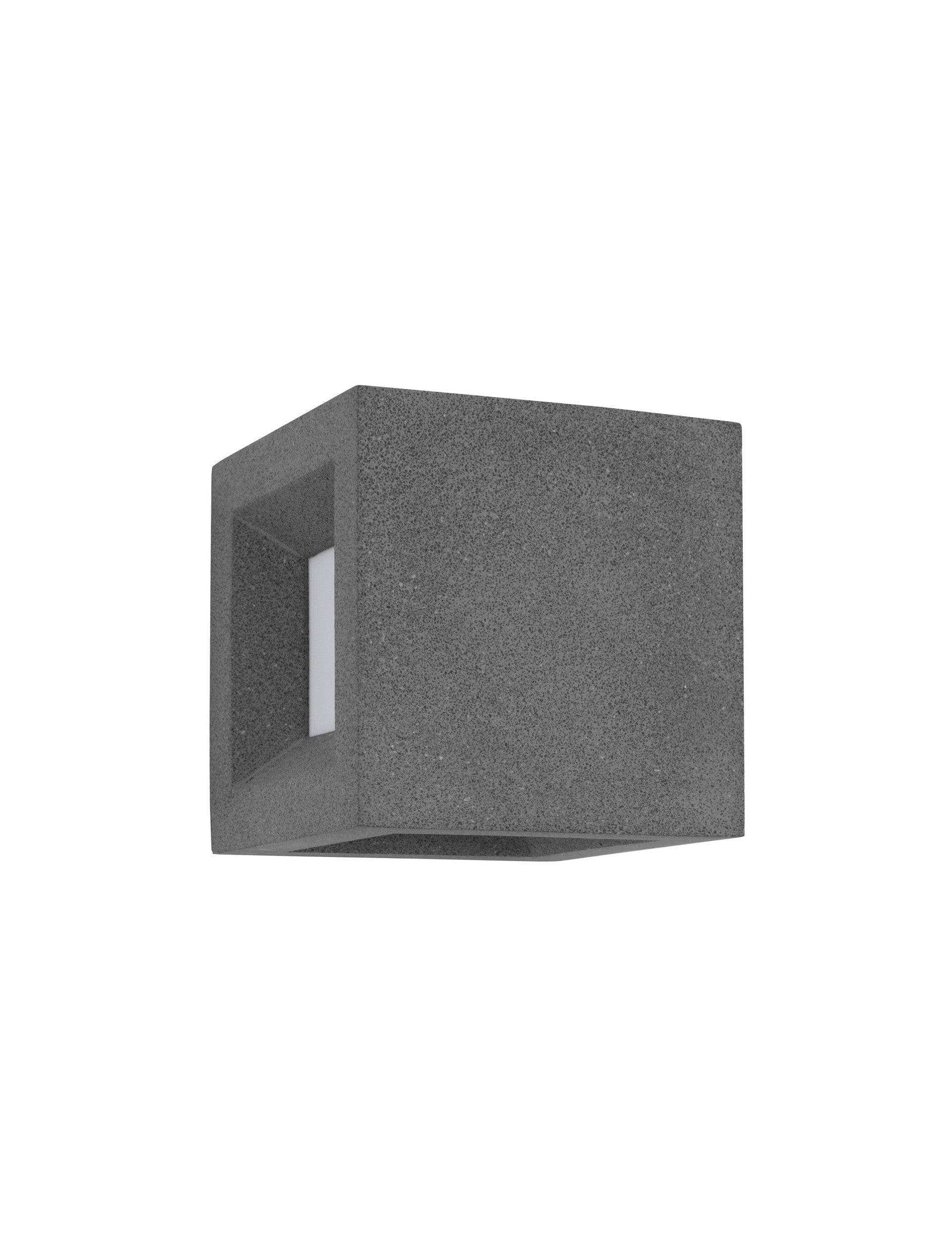 Външна стенна лампа CASTRO 12W E27 Черна пясъчник Бетон Акрил IP65 L16 W16 H16cm