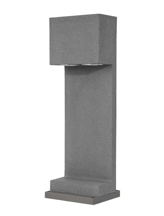Външен аплик GRANTE 2x10W GU10 Сив пясъчен бетон алуминий IP65 L20 W12 H60см