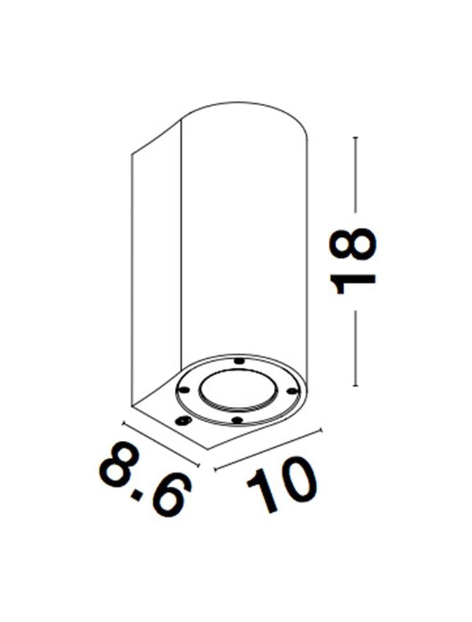 Външен аплик LIDO 2x10W GU10 Бял пясъчен бетон стъкло IP65 ⬠8.6 H18см