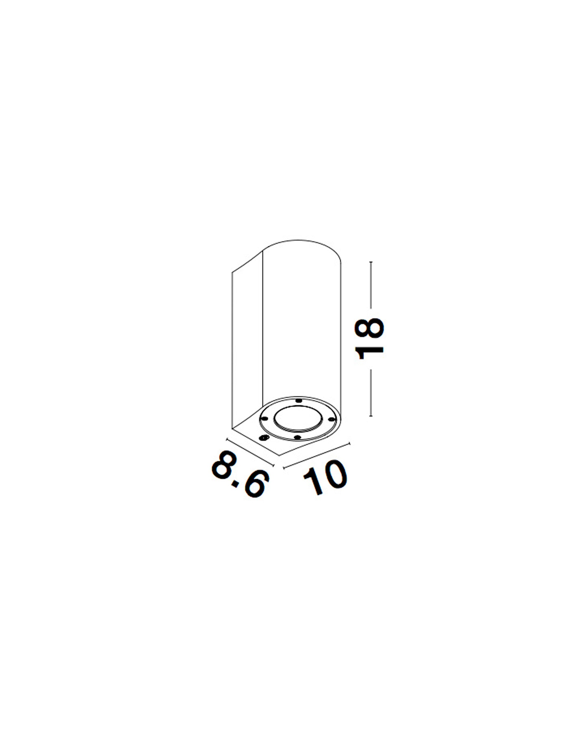 Външна стенна лампа LIDO 2x10W GU10 Бяло пясъчник Бетон Стъкло IP65 ⌀8.6 H18см
