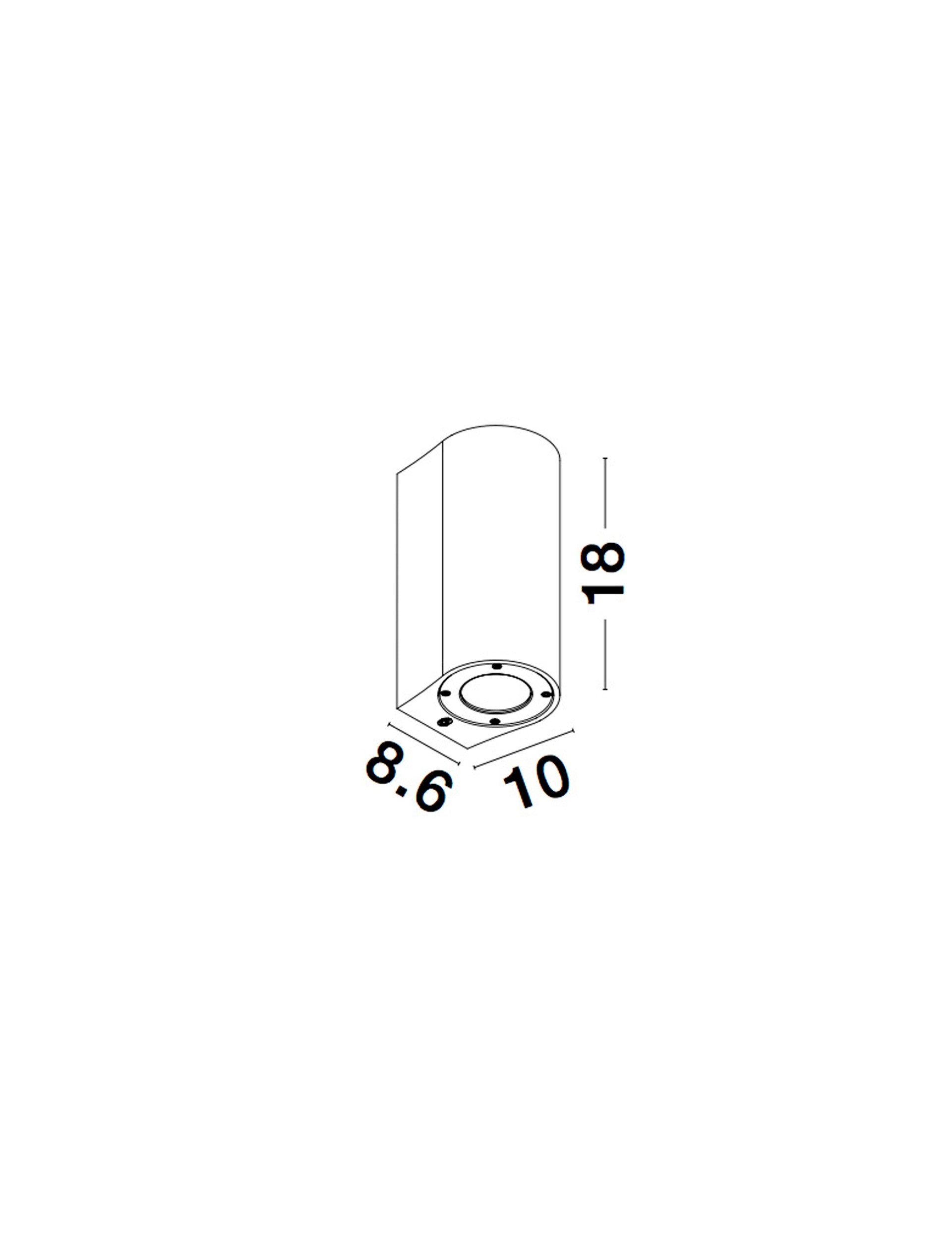 Външен аплик LIDO 2x10W GU10 Сив бетон стъкло IP65 ⬠8.6 H18см