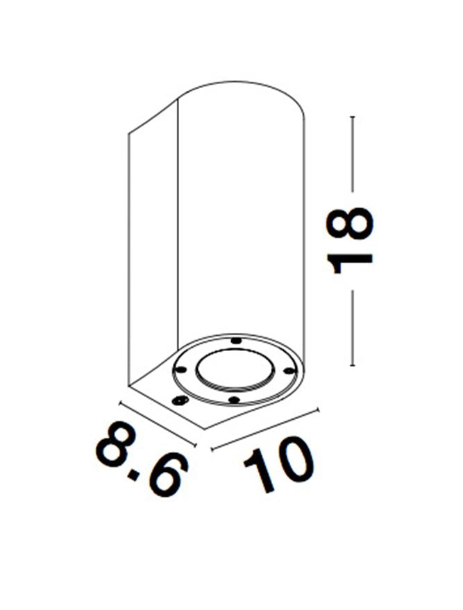 Външен аплик LIDO 2x10W GU10 Сив бетон стъкло IP65 ⬠8.6 H18см