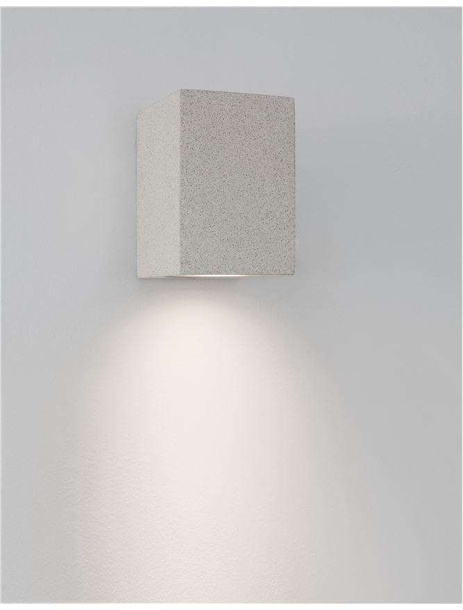 Външен аплик FUENTO 10W GU10 Бял пясъчен бетон стъкло IP65 L8.6 W10 H12см
