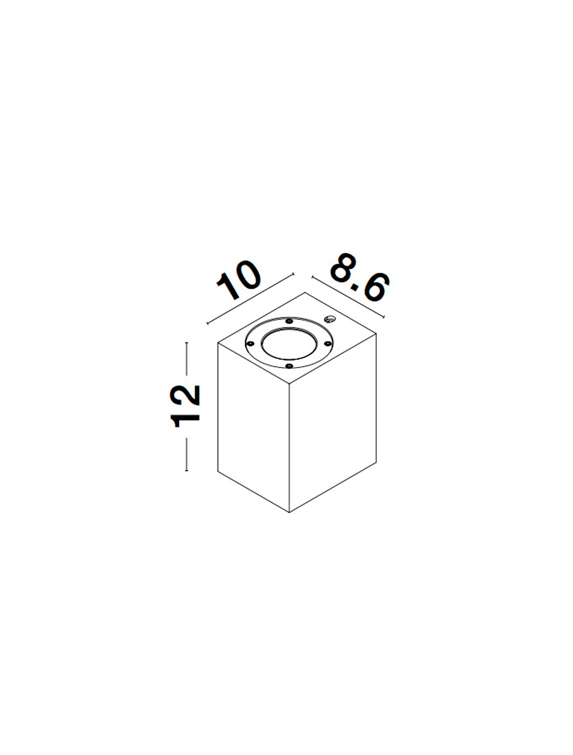 Външен аплик FUENTO 10W GU10 Сив бетон стъкло IP65 L8.6 W10 H12см