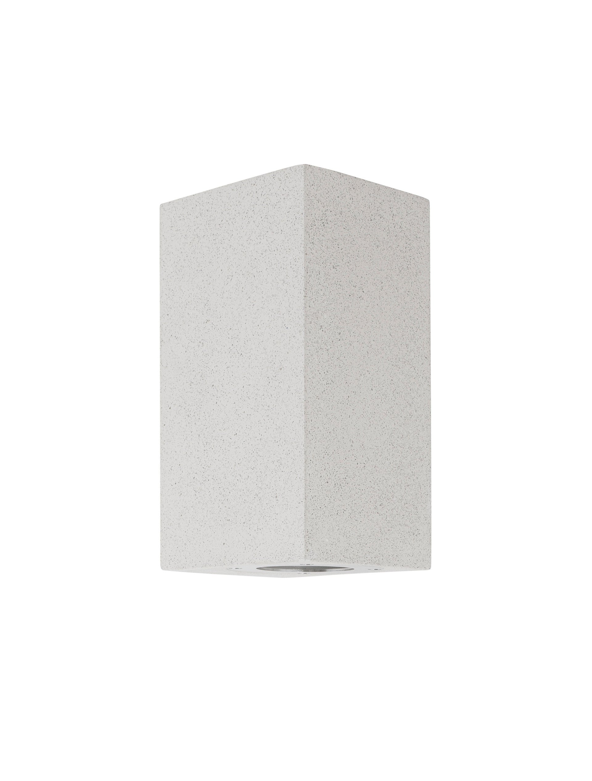 Външен аплик FUENTO 2x10W GU10 Бял пясъчен бетон стъкло IP65 L8.6 W10 H18см