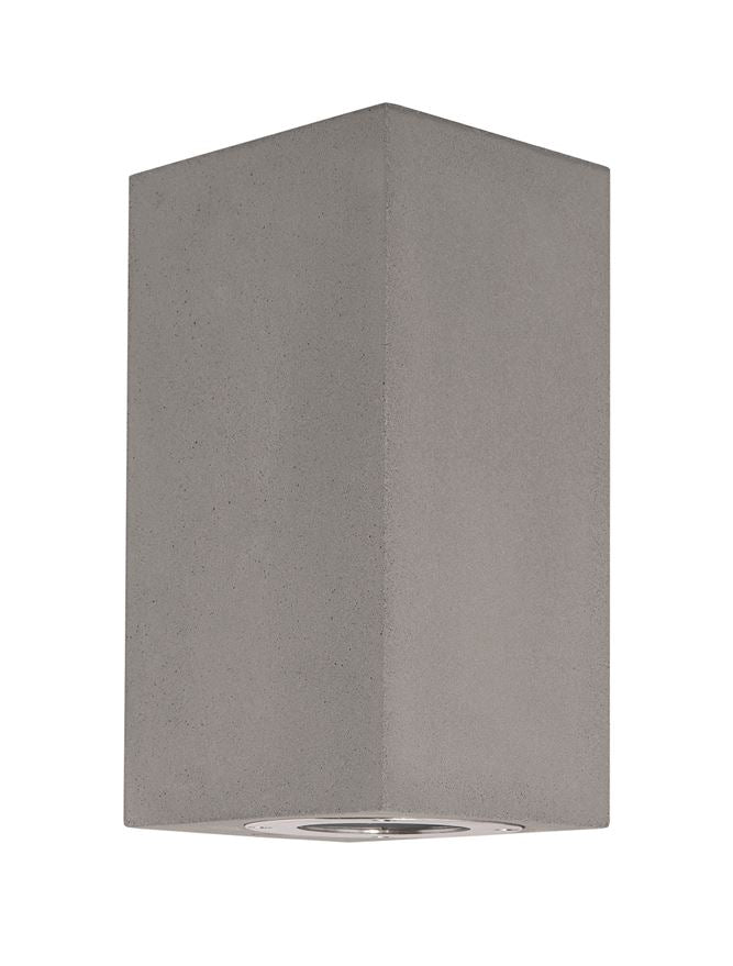 Външен аплик FUENTO 2x10W GU10 Сив бетон стъкло IP65 L8.6 W10 H18см