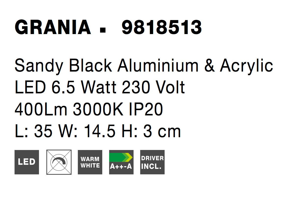 Пендел GRANIA 6.5W пясъчно черен