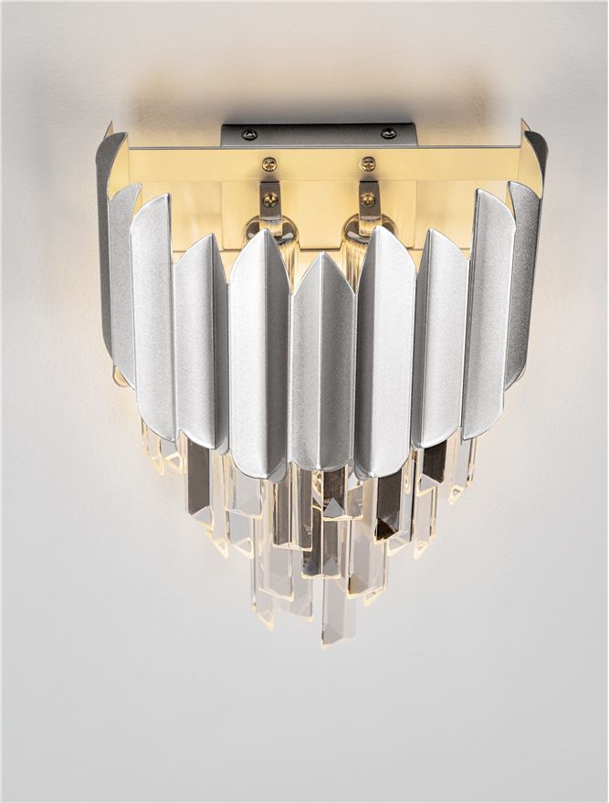 Висящо осветително тяло (пендел) MAGNOLIA LED E14 2x5W Кристал Хромиран алуминий