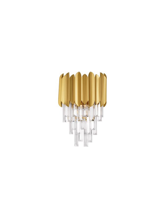 Висящо осветително тяло (пендел) MAGNOLIA 2x5W E14 Златист алуминий и кристал
