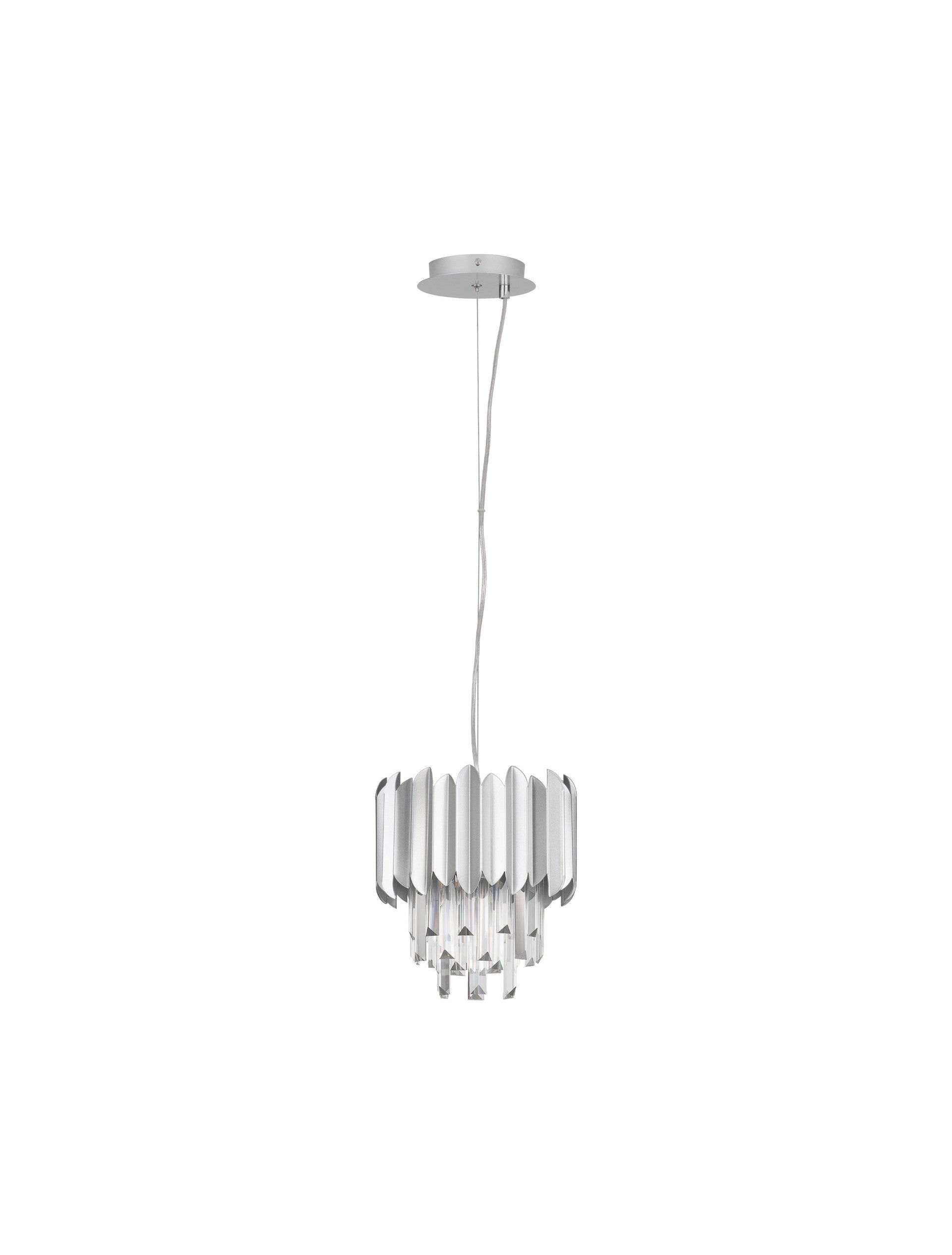 Висящо осветително тяло (пендел) MAGNOLIA 5W E14 1x5W Хромиран алуминий и кристал ⌀25 H120см Регулируема