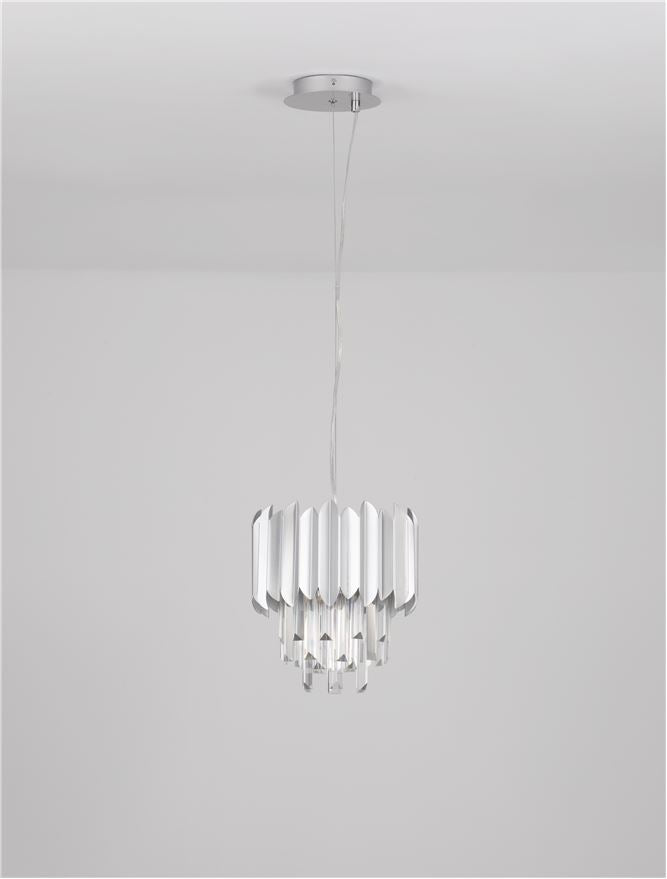 Висящо осветително тяло (пендел) MAGNOLIA 5W E14 1x5W Хромиран алуминий и кристал ⌀25 H120см Регулируема