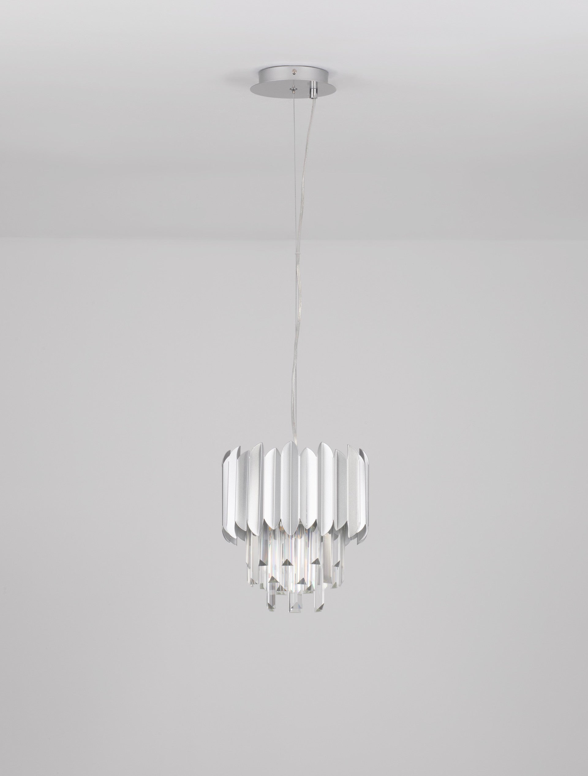 Висящо осветително тяло (пендел) MAGNOLIA 5W E14 1x5W Хромиран алуминий и кристал ⌀25 H120см Регулируема