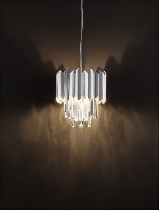 Висящо осветително тяло (пендел) MAGNOLIA 5W E14 1x5W Хромиран алуминий и кристал ⌀25 H120см Регулируема