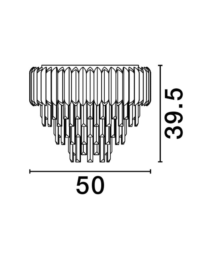 Висящо осветително тяло (пендел) MAGNOLIA 30W E14 6x5W Златист алуминий и кристал ⌀50 H39.5см