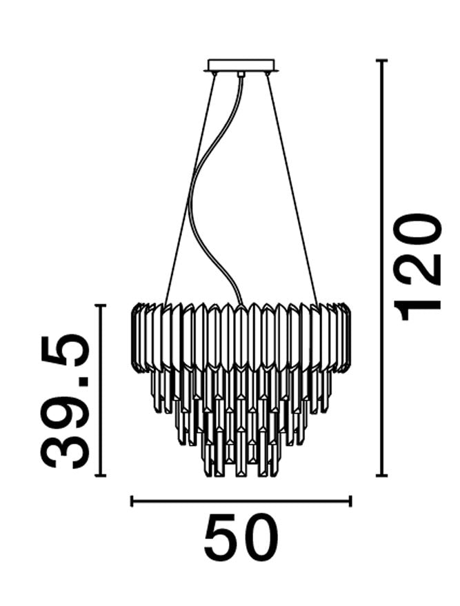 Висящо осветително тяло (пендел) MAGNOLIA 30W E14 6x5W Хромиран алуминий и кристал ⌀50 H120см Регулируема