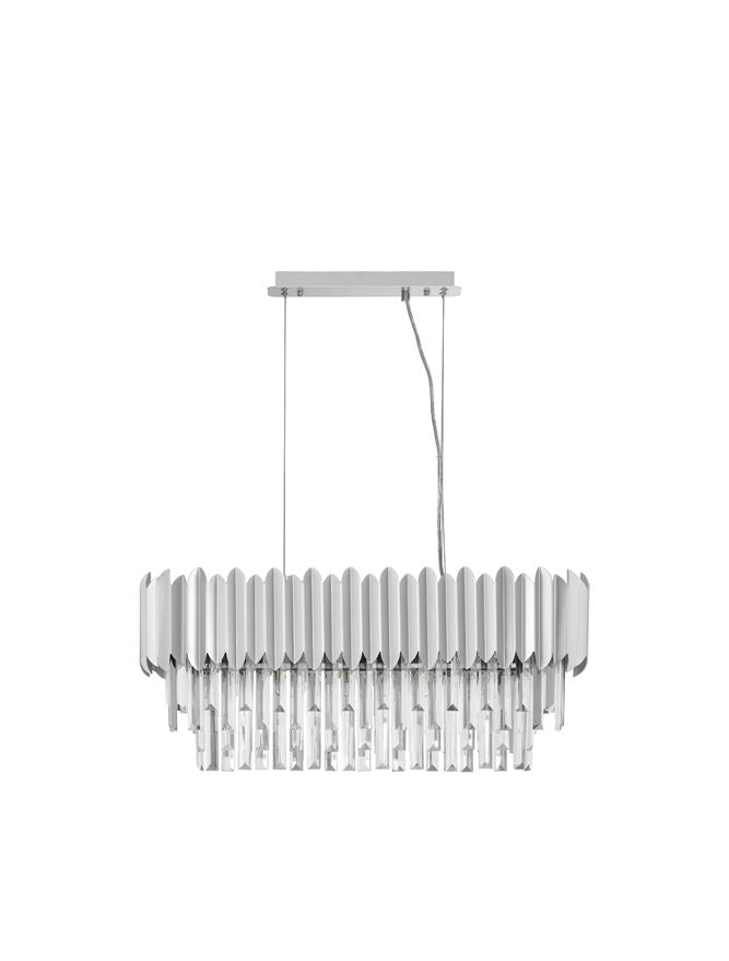 Висящо осветително тяло (пендел) MAGNOLIA 25W E14 5x5W Хромиран алуминий и кристал L70 W25 H120см Регулируема