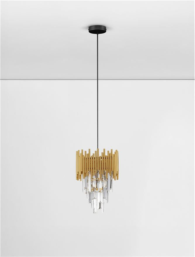 Подова лампа MAGNOLIA 1x5W E14 Златист алуминий, пясъчно черна стомана