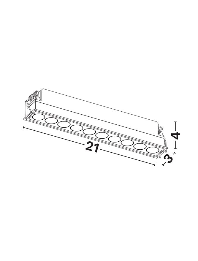 Техническо осветление GONO 20W Бял корпус Черен рефлектор Алуминий
