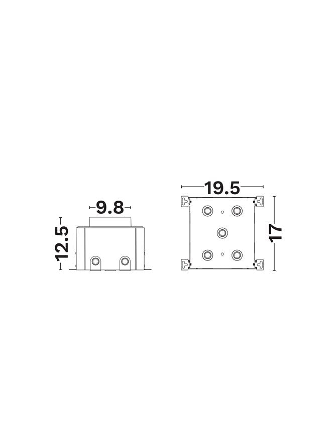 Техническо осветление DUSTY Черен PVC аксесоар L17 W19.5 H12.5см