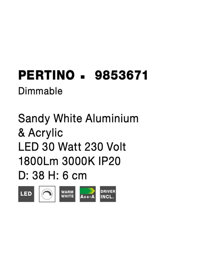 Висящо осветително тяло (пендел) PERTINO 30W 3000K Пясъчно бял алуминий
