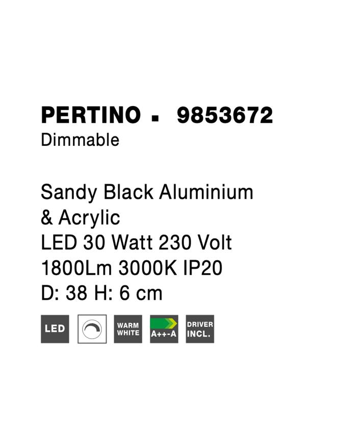 Висящо осветително тяло (пендел) PERTINO 30W 3000K Пясъчно черен алуминий